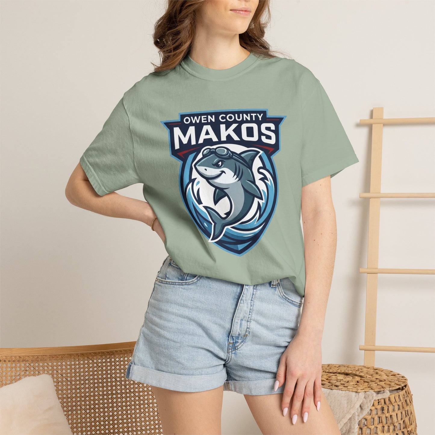 Makos Team T-Shirt — Owen County Makos Logo Tee (Custom Name on Back)