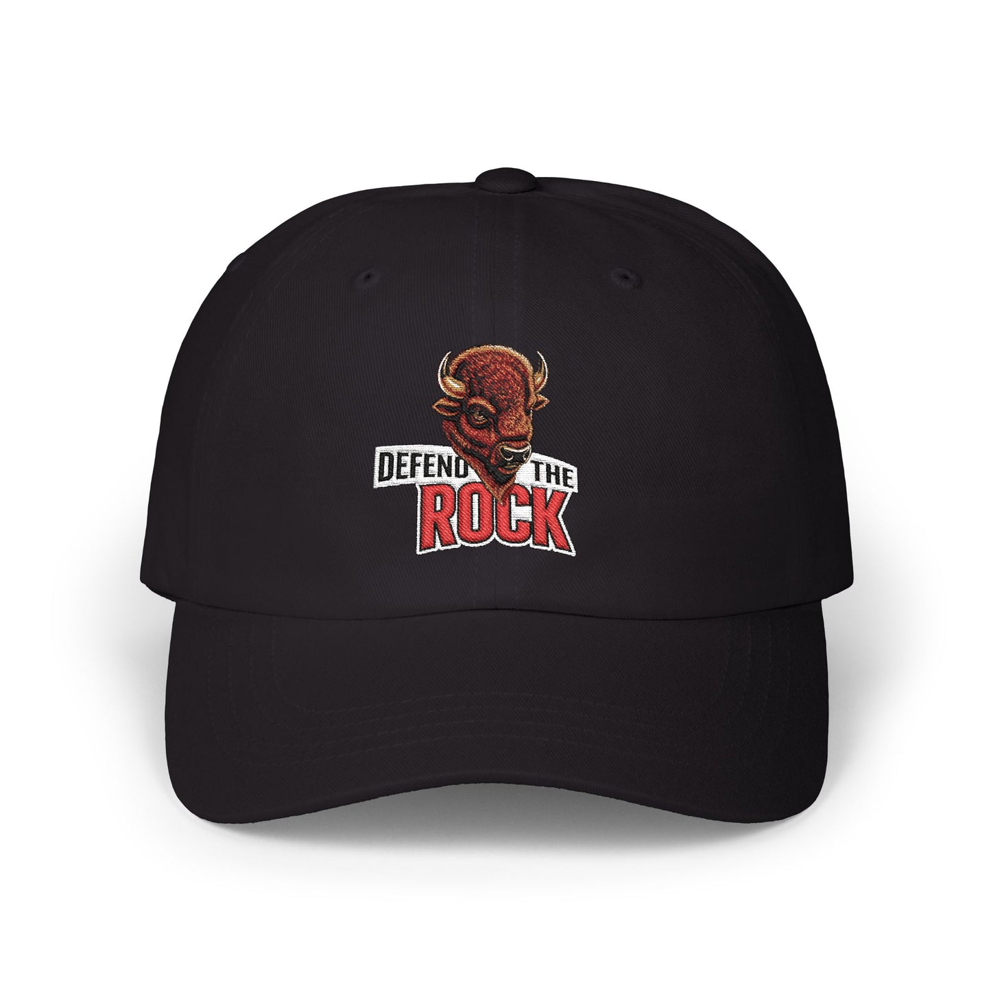 Defend the Rock Dad Cap — Retro Hoosier Football Bison Logo Hat