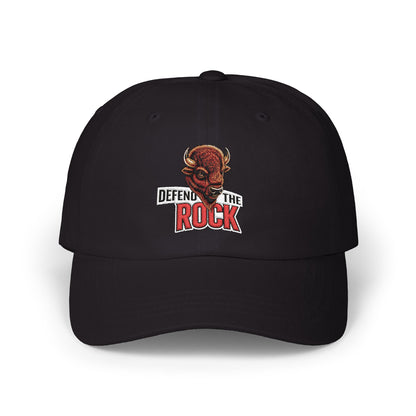 Defend the Rock Dad Cap — Retro Hoosier Football Bison Logo Hat