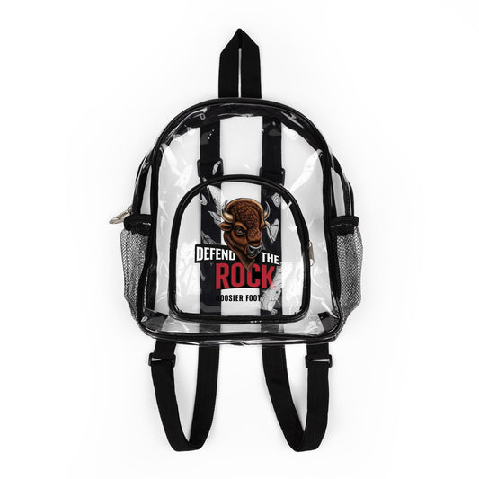 Defend the Rock - Clear Stadium Backpack - Versatile Clear Bag for Sports Events, Concerts, and Festivals, Transparent Tote for Tailgating