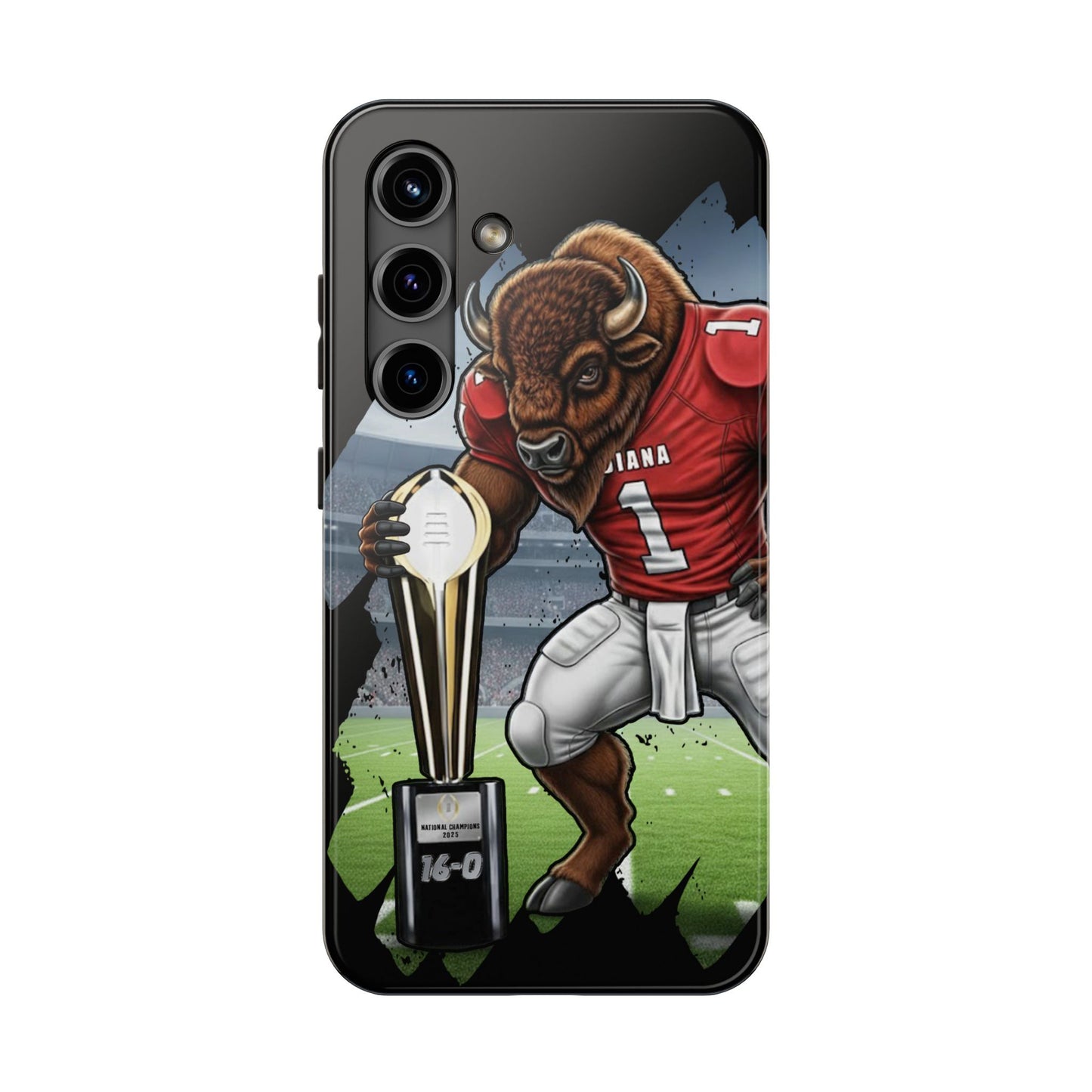 Buffalo Mascot Football Tough Phone Case — "16-0" Championship Design