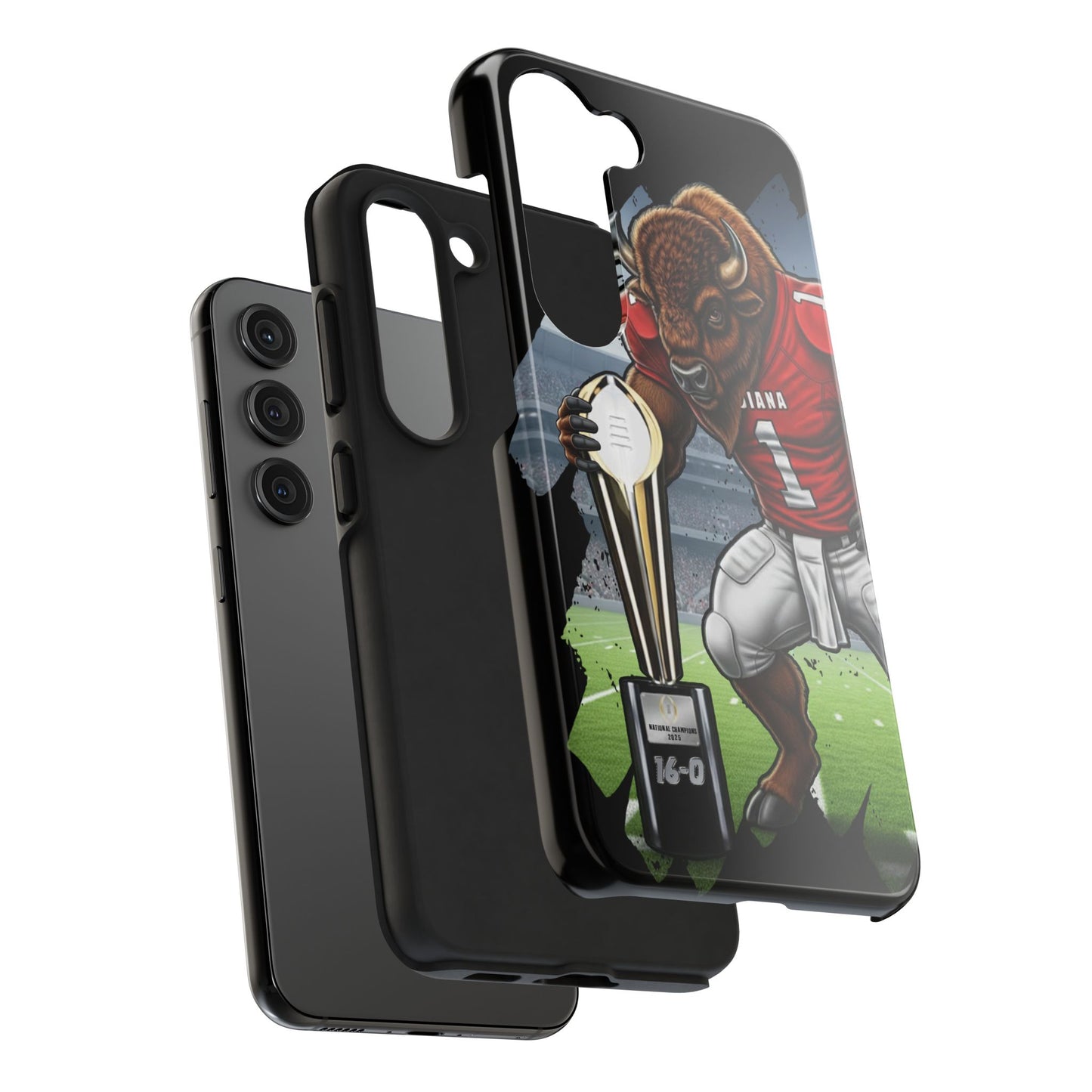 Buffalo Mascot Football Tough Phone Case — "16-0" Championship Design