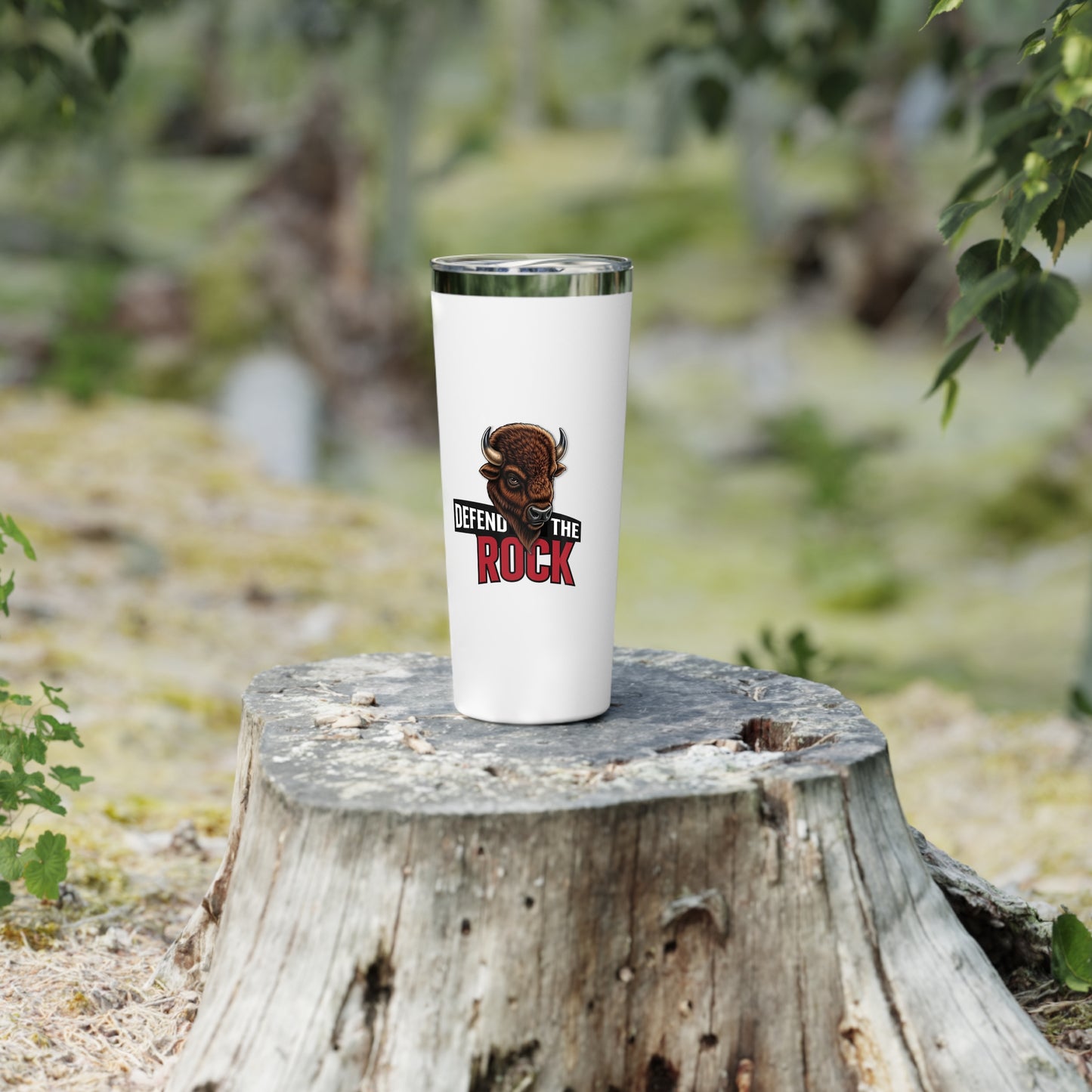 Defend the Rock Tumbler, Personalized Travel Mug for Hot & Cold Beverages, Gift for Outdoor Enthusiasts, Sport Events, Camping Gear