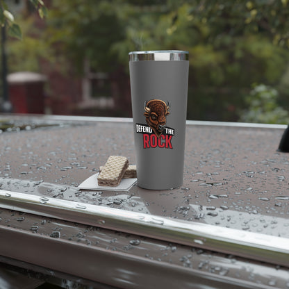 Defend the Rock - Copper Insulated Tumbler - Gift for Outdoorsy Friends, Travel Mug, Camping Accessory, Sports Fanware
