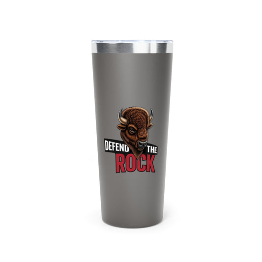 Defend the Rock - Copper Insulated Tumbler - Gift for Outdoorsy Friends, Travel Mug, Camping Accessory, Sports Fanware